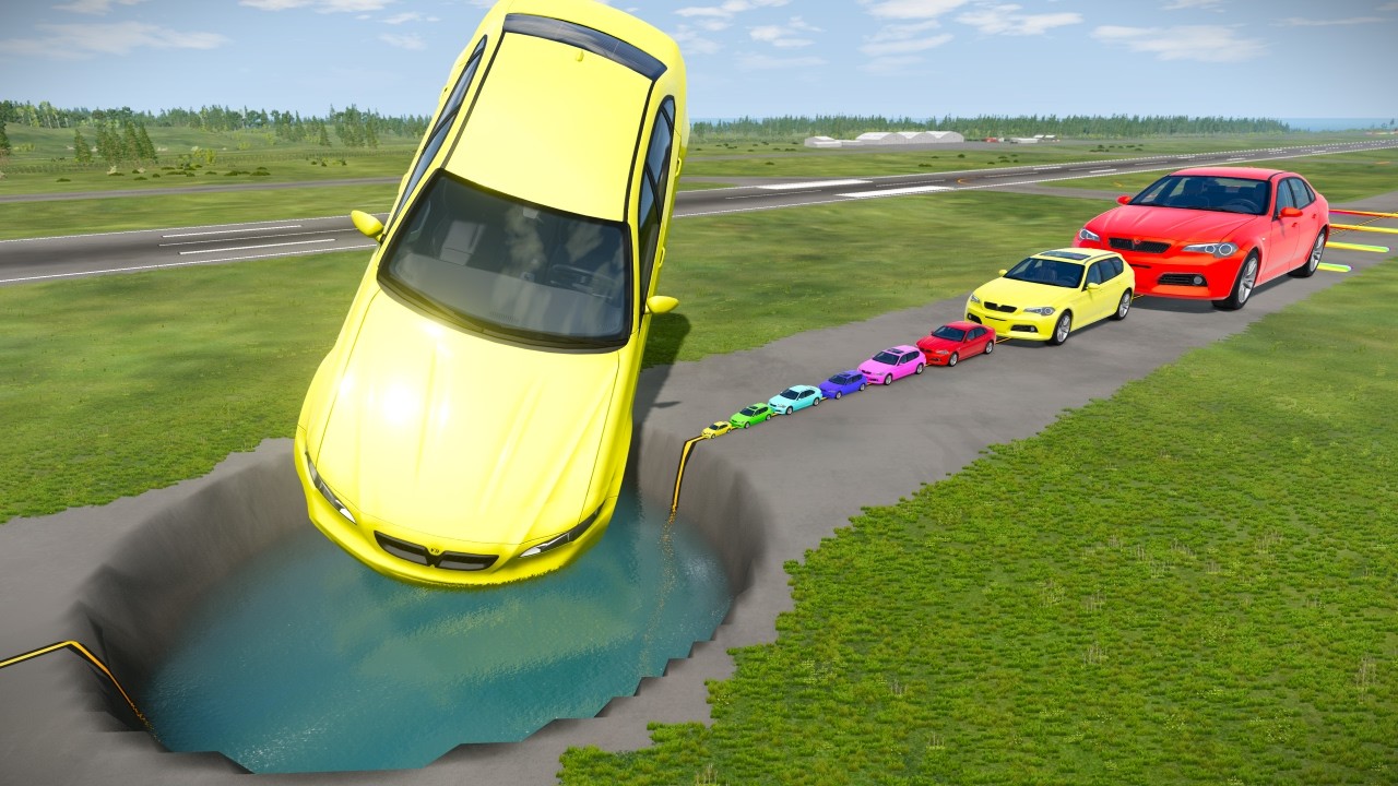 BIG & SMALL CARS vs GIANT PIT #398 💥🔥 – BeamNG.drive Fly BeamNG !