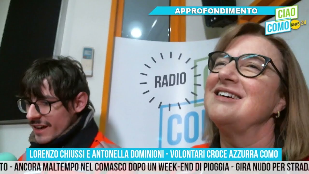A CiaoComo di mattina Lorenzo Chiussi e Antonella Dominioni, volontari Croce Azzurra Como