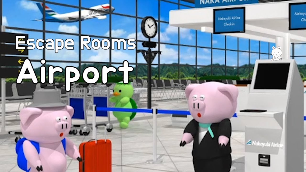 Escape Rooms Airport Walkthrough & Bonus Game (NAKAYUBI)