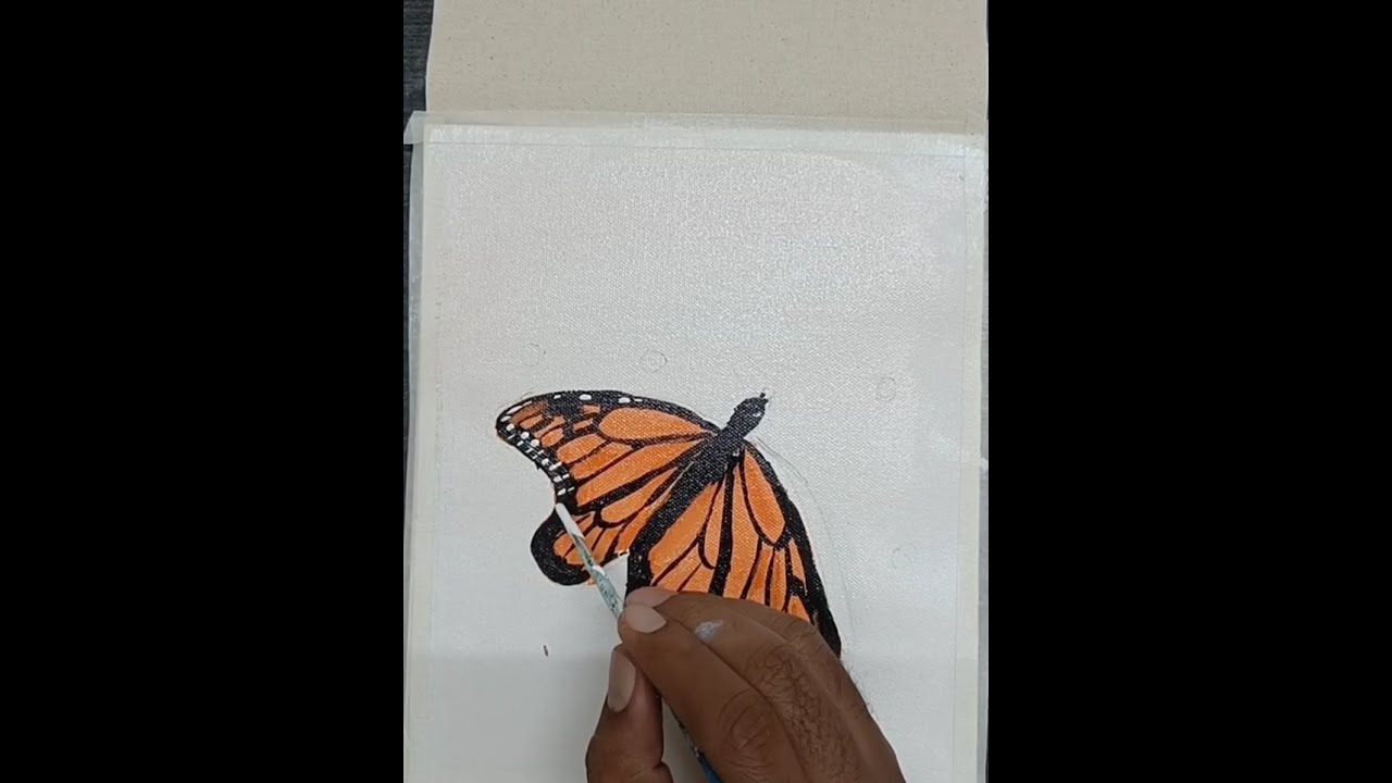 Step by step to draw and paint butterfly #acrylic #art #drawing
