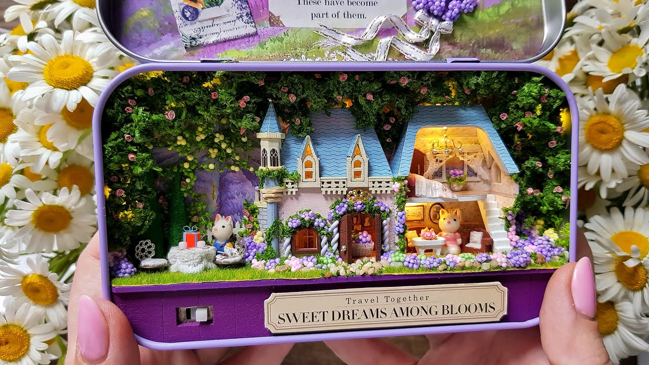 Sweet Dreams among blooms - DIY miniature dollhouse kit - Box theatre travel together
