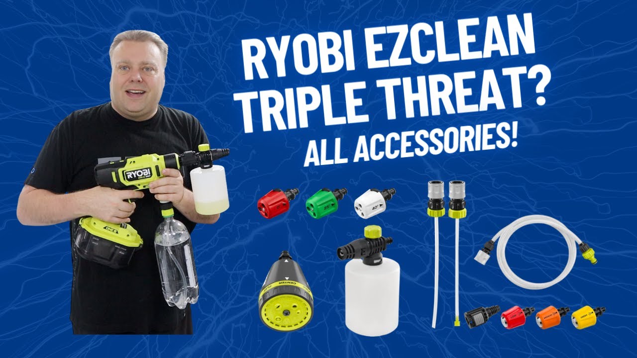 Ryobi EZCLEAN Power Cleaner 600 PSI & All Accessories | 18V Battery ONE+