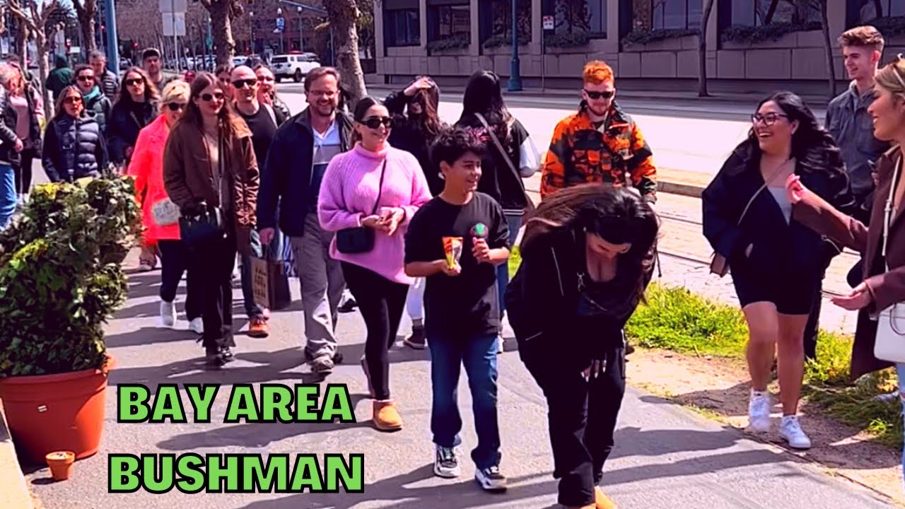 BUSHMAN PRANK: TOURIST CROWD SCREAMING TO THE HEAVENS! SAN FRANCISCO CA