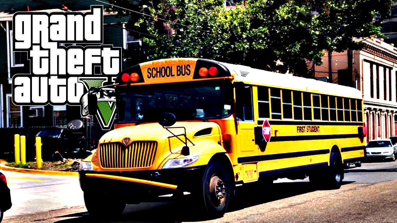 GTA 5: Mod School Bus - buscando alunos