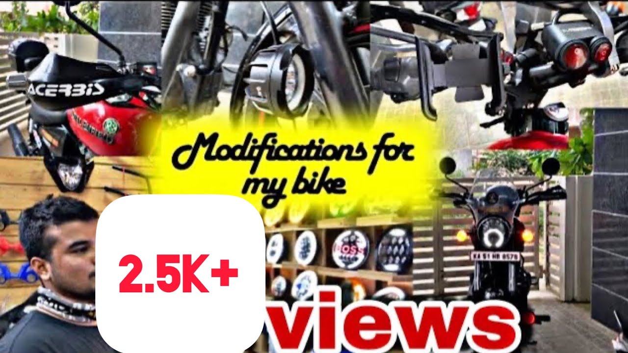 Bike modifications from JC road Bangalore II Fog Lights II Handle Guard etc... II JBR Automotive