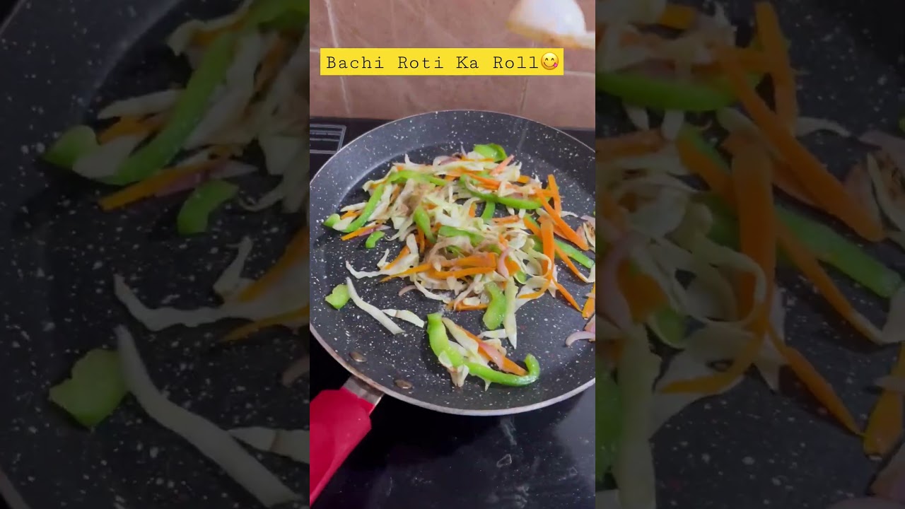 Bachi Roti 😲Ka Veg Roll 👌|| Roti roll recipe #roti #rolls #shorts #youtubeshorts #viral #unique