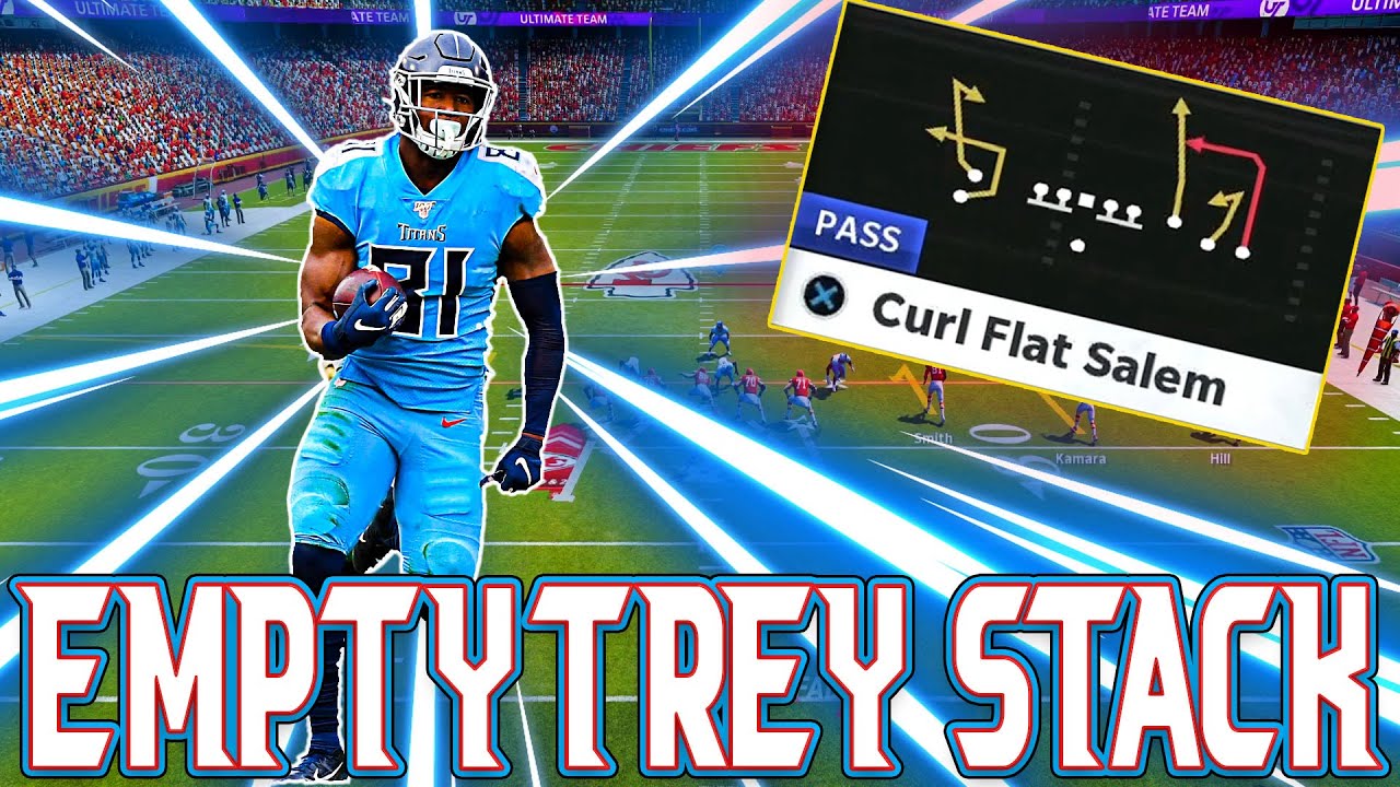 Best Madden 21 Passing Offense!! Empty Trey Stack- Curl Flat Salem!!