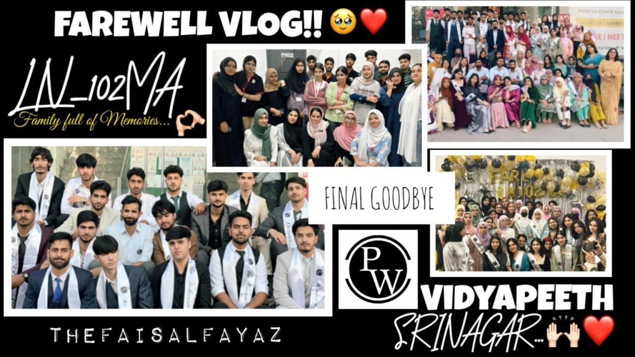 Farewell of LN_102MA at PW Vidyapeeth Srinagar | Physics Wallah Kashmir | An Emotional Goodbye!!🎓✨❤️