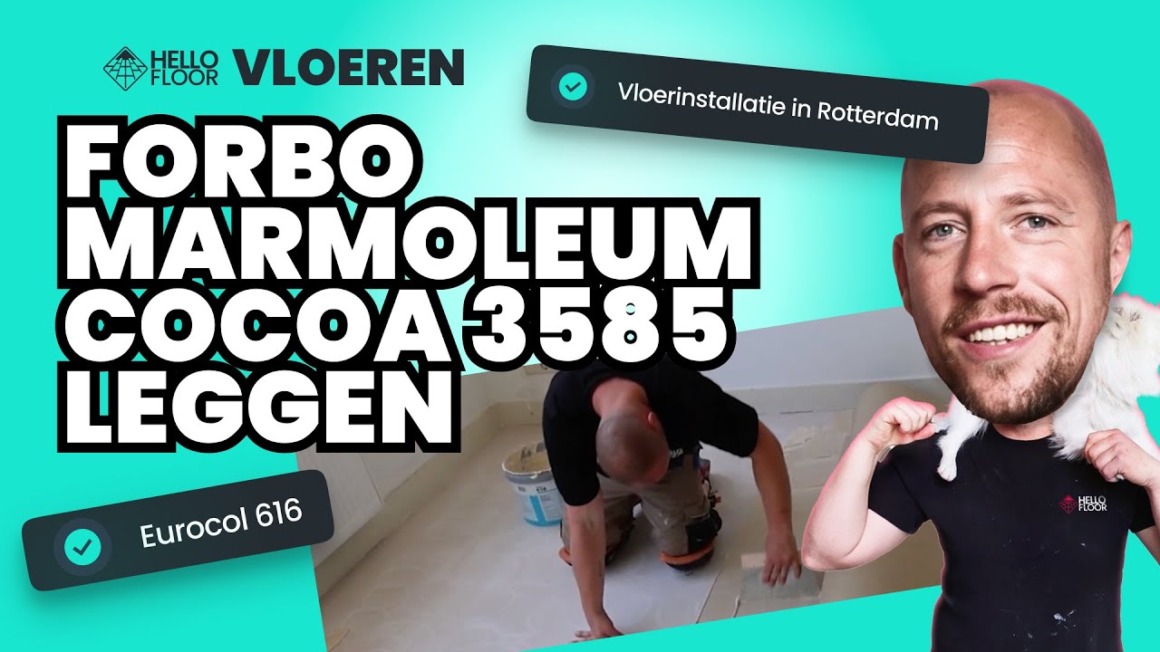 Forbo Marmoleum Cocoa 3585 leggen | Eurocol 616 | Vloerinstallatie Hello Floor Rotterdam