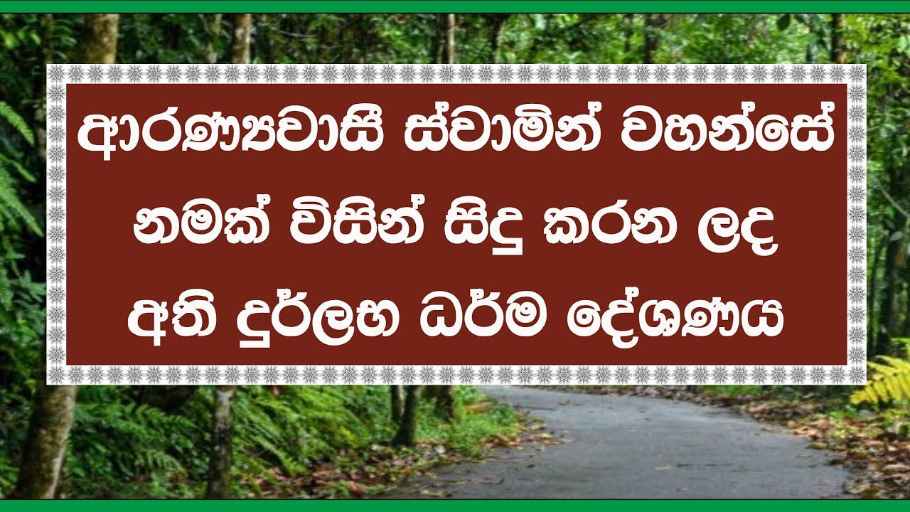 ආරණ්‍යවාසි ස්වාමින් වහන්සේ නමක් විසින් සිදු කරන ලද අති දුර්ලභ ධර්ම දේශණය