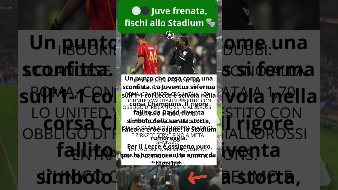 ⚪⚫ Juve frenata, fischi allo Stadium 🎭