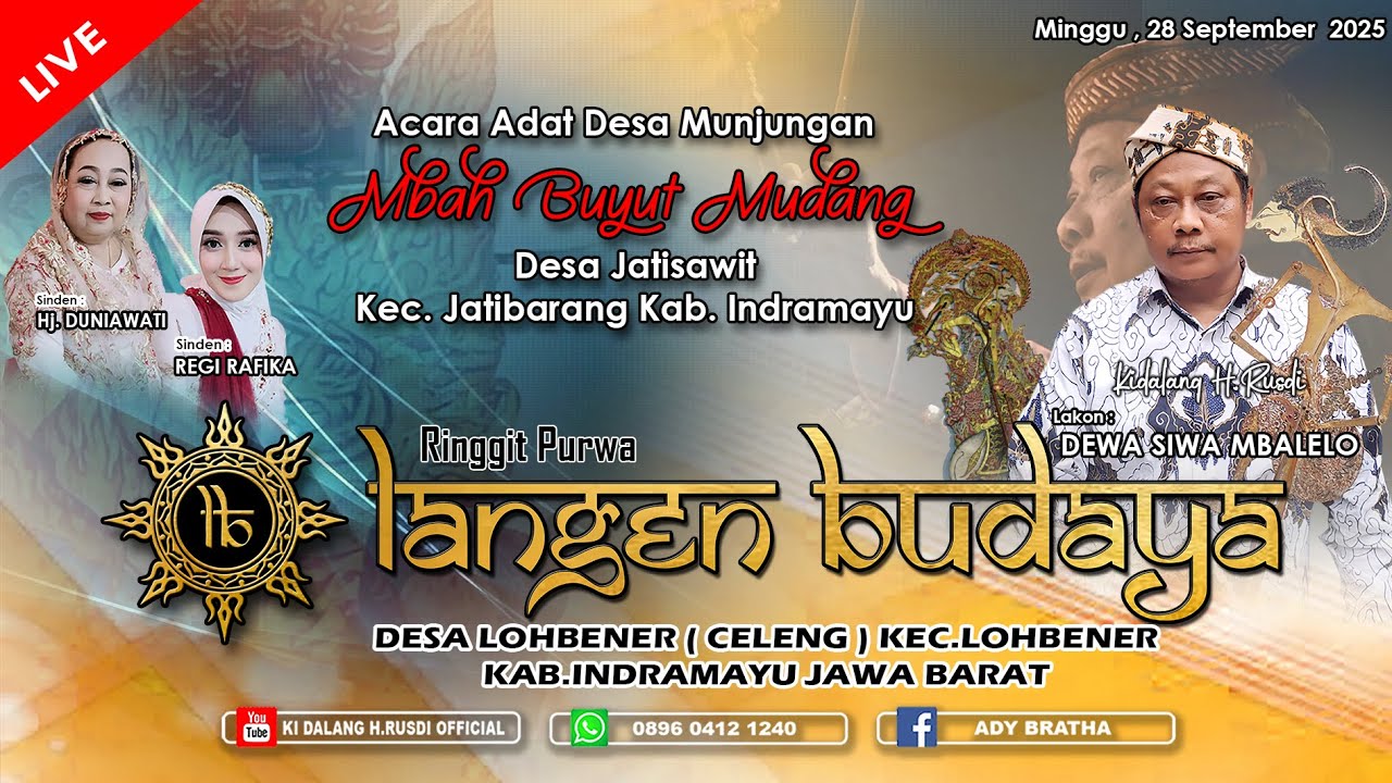 🎦LIVE MALAM WAYANG RINGGIT PURWA LANGEN BUDAYA || MUNJUNGAN BUYUT MUDANG -JATISAWIT