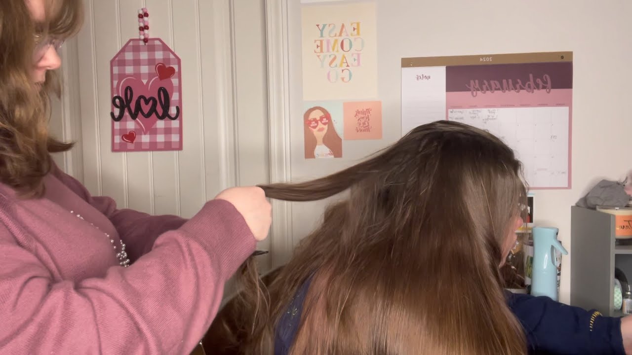 Combing through my sister’s tangled hair! @AbsolutelyAbbieASMR 🪮