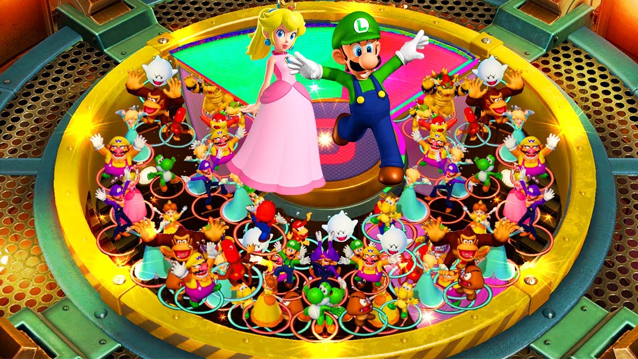 Super Mario Party Minigames - Couple Peach and Luigi vs All Boss (Master Difficulty)