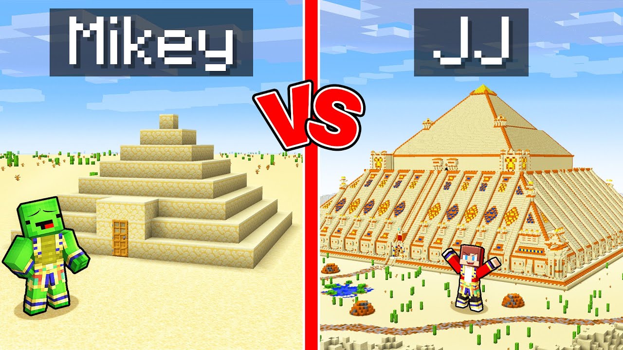 Mikey vs JJ Pyramid Build Battle in Minecraft (Maizen)