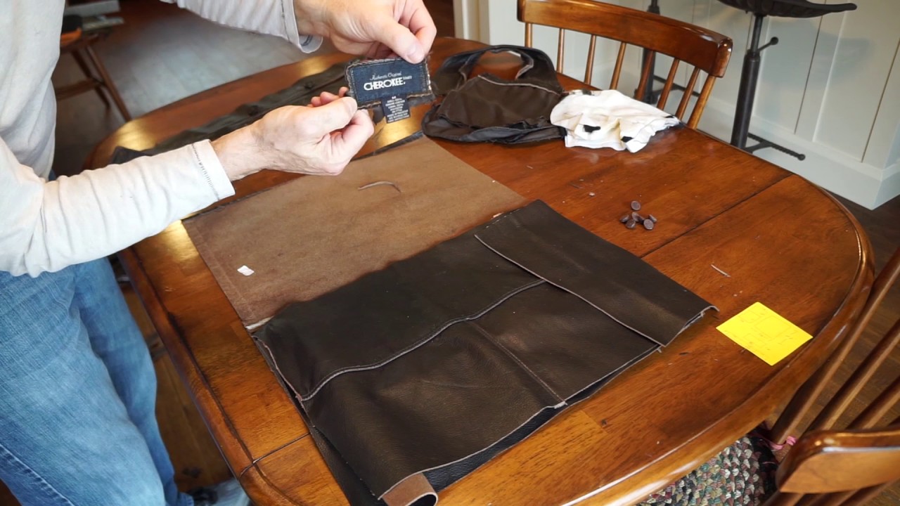 Make a leather haversack from a leather coat