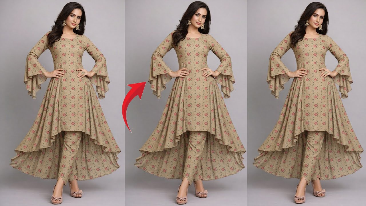 গজ কাপড় দিয়ে বড়দের ডিজাইনের জামা কাটিং এবং সেলাই। boroder jamar design cutting and stitching ।। 