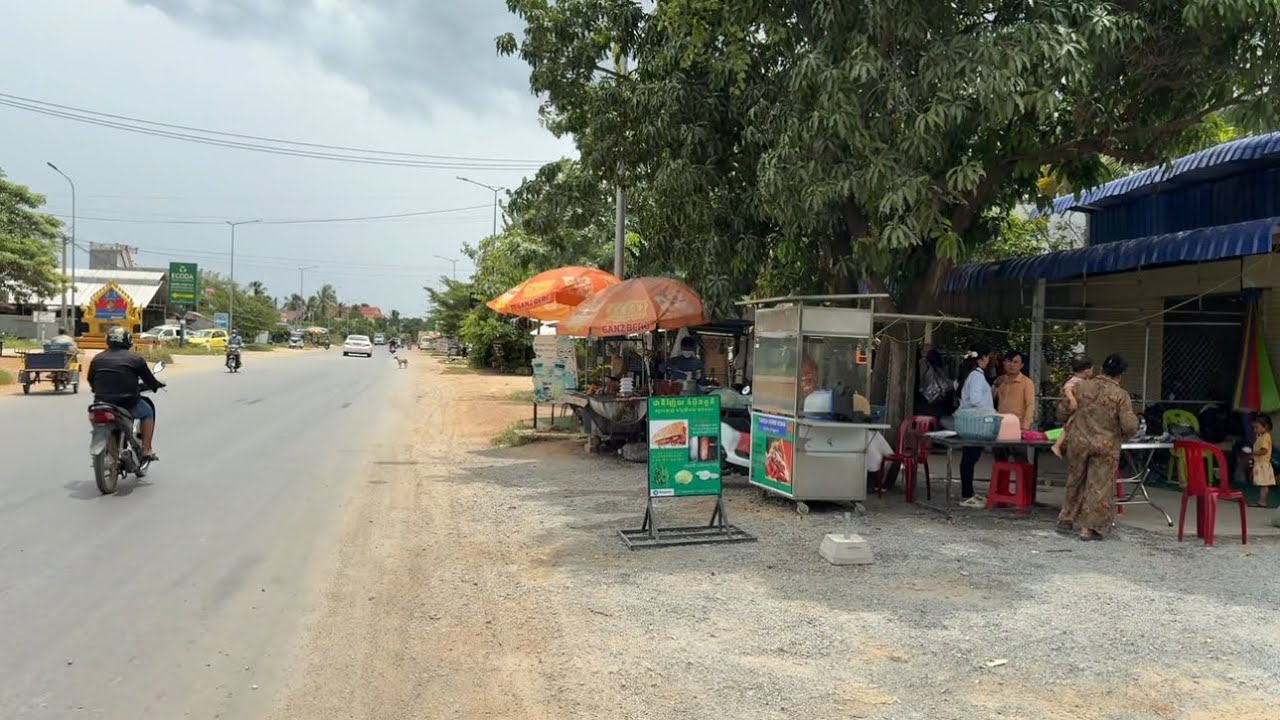 Roadside Street Food in Kampong Speu Province, Cambodia