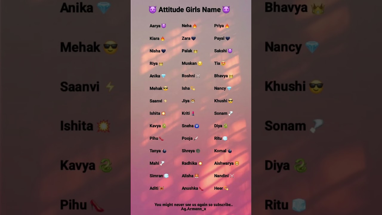 ​🔥 Top Attitude Names for Girls | Find Your Name Style!