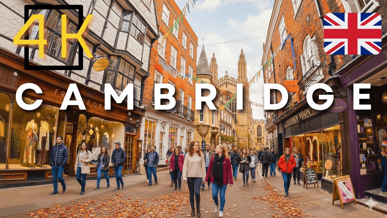 Cambridge Walking Tour (4K) | Prestigious University Town | Cambridgeshire, United Kingdom 🇬🇧