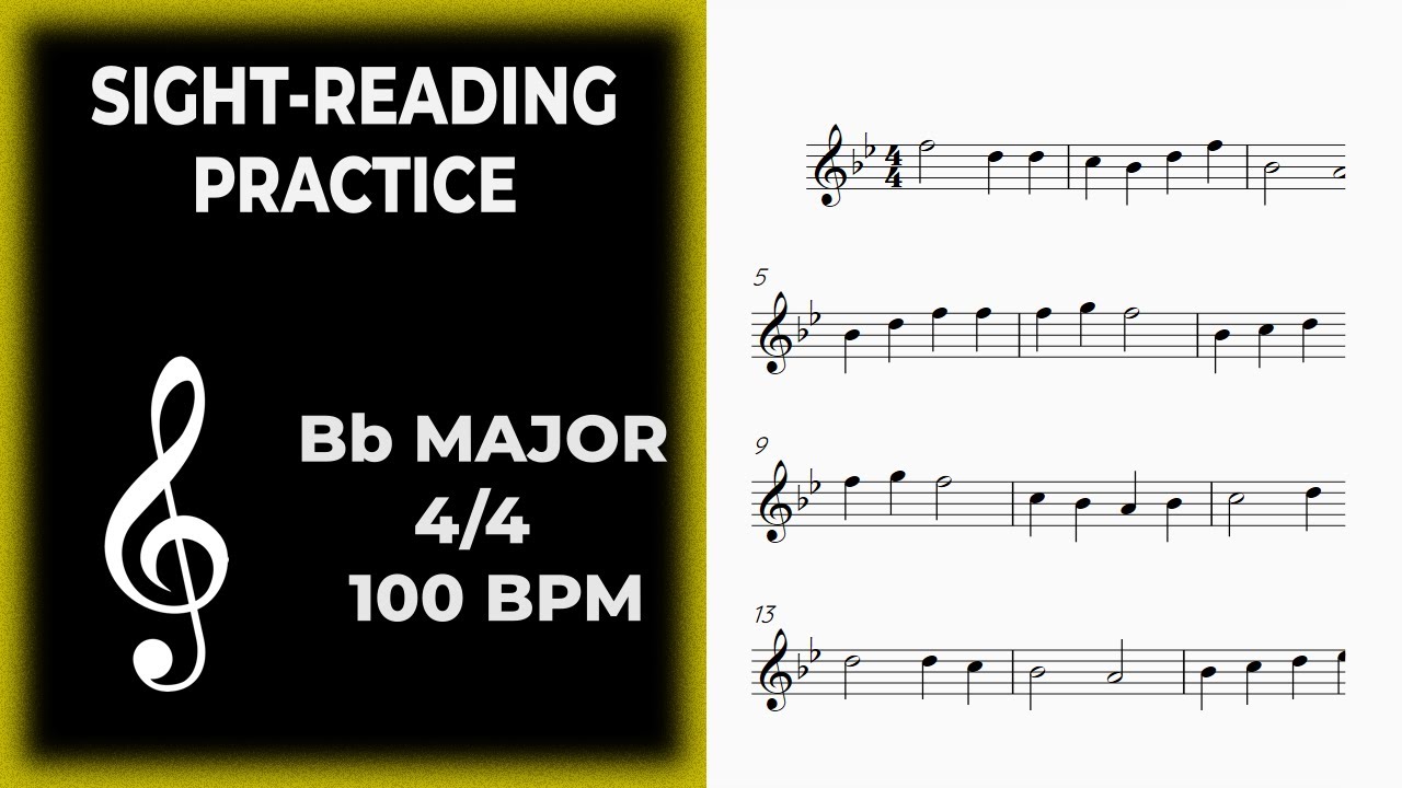 Sight Reading Practice - Ex 6 - Bb Major - Easy