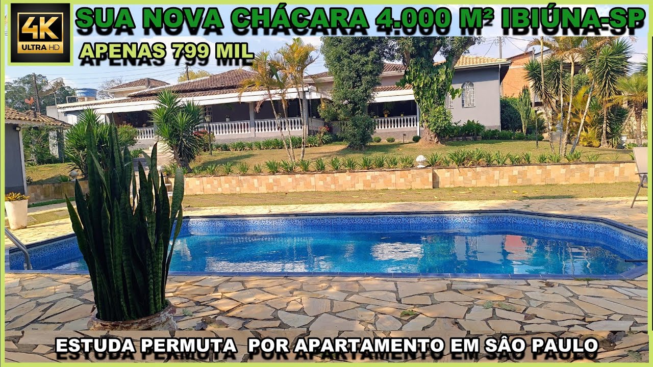 K300) Sua nova chácara tem 4.000 m²  - 4 suites , estuda permuta, ótima localização ibiúna -sp 