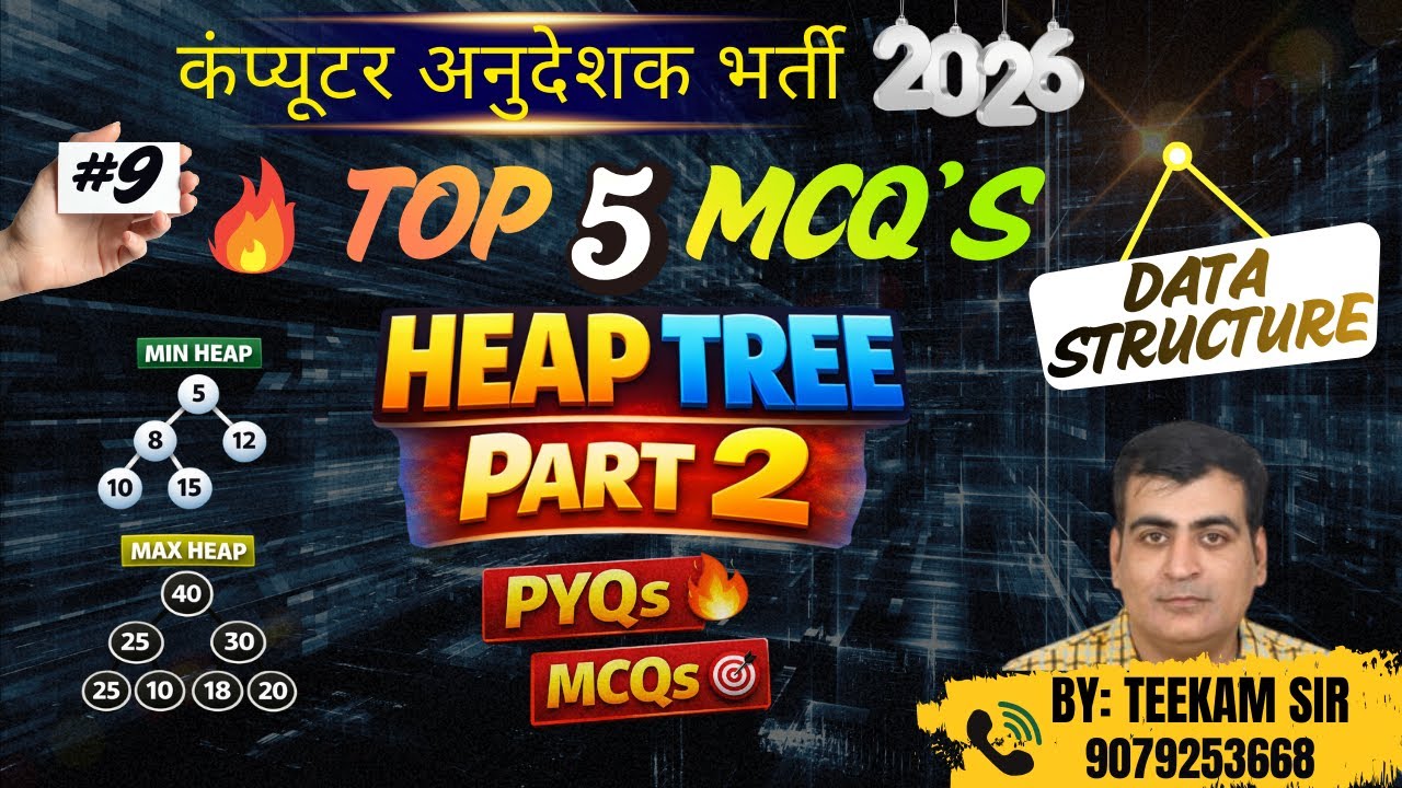Heap Tree MCQ Questions Part-2 | Computer Teacher Exam 2026 | Computer Anudeshak 2026