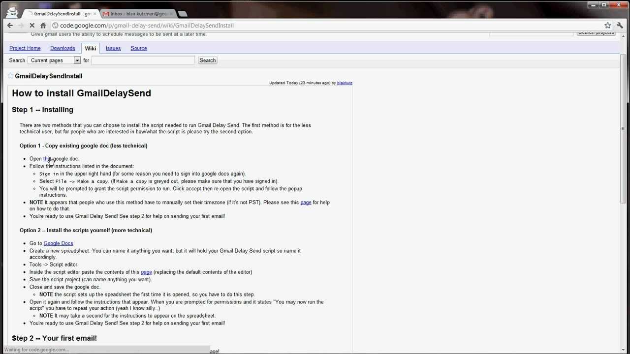 Gmail Delay Send Setup