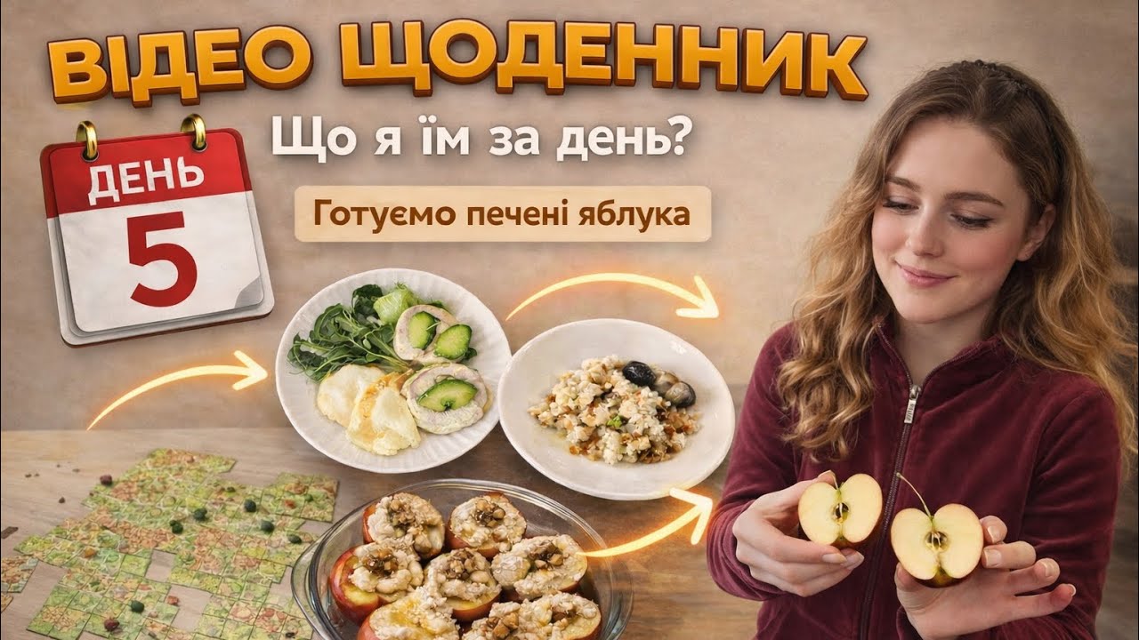 ГОТУЄМО ПЕЧЕНІ ЯБЛУКА/ ЩО Я ЇМ ЗА ДЕНЬ?/ВІДЕО-ЩОДЕННИК