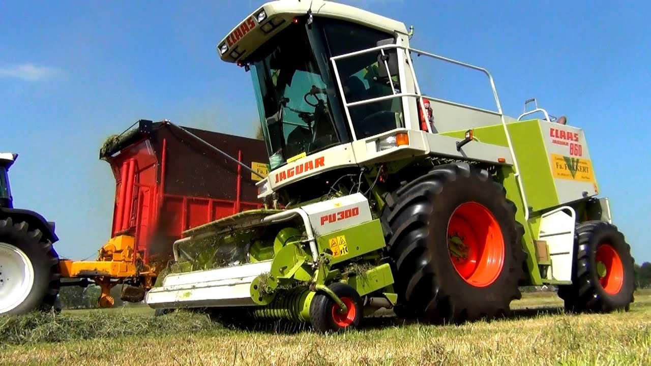 Claas Jaguar 860 met Fendt 716 gras hakselen