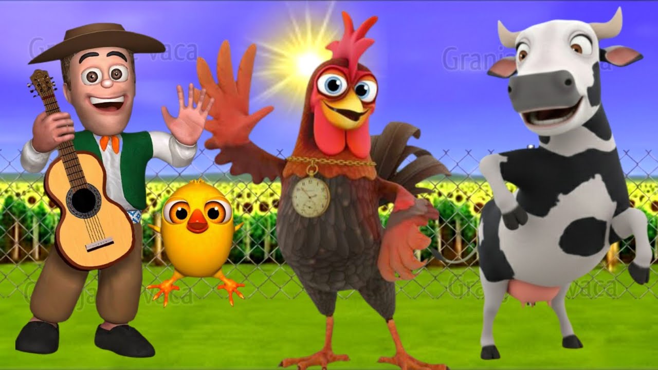 El Pollito pío 3d - el Toro y el Tractor de la Granja -el Pollito y el Tractor de la Granja