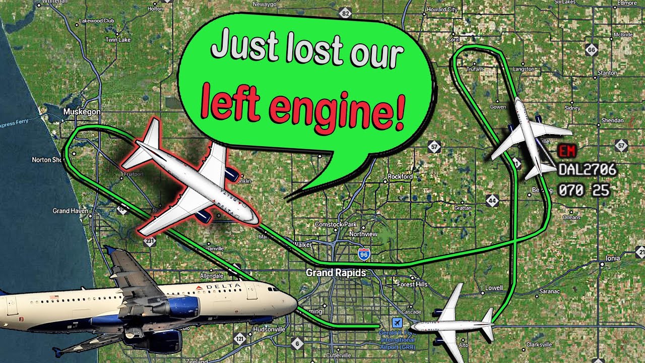 Delta A320 | LEFT ENGINE FAILURE AFTER TAKEOFF | Emergency Return