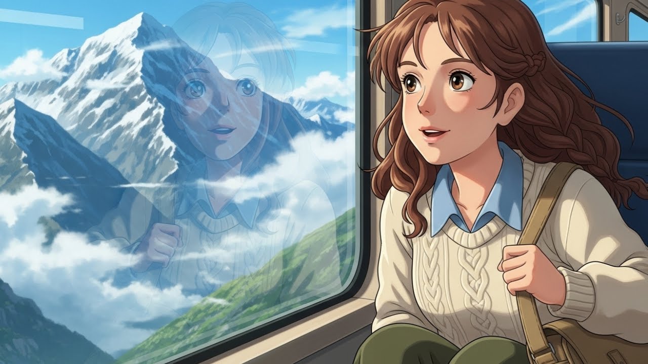 A Peaceful Train Journey Through Mountains & Ocean 🚄✨ | Ghibli-Style Animation Short Film