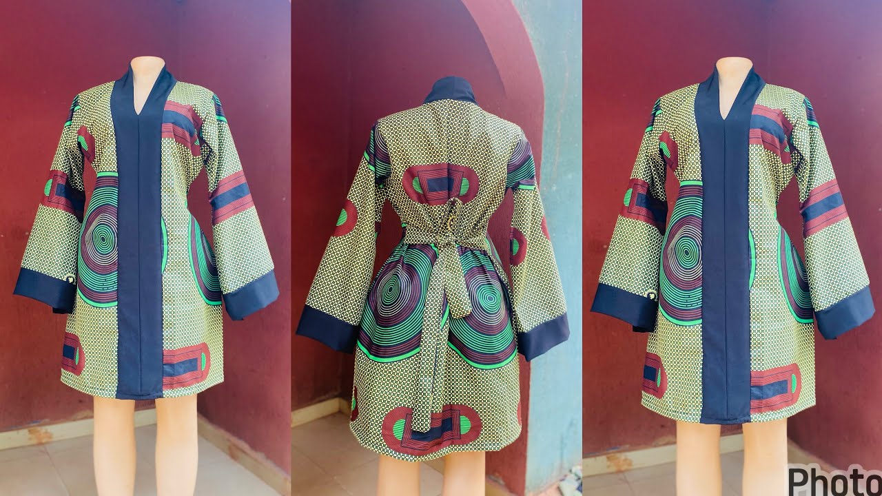 How to cut and sew stylish Ankara shift dress  with funnel sleeve. #viralvideo 
