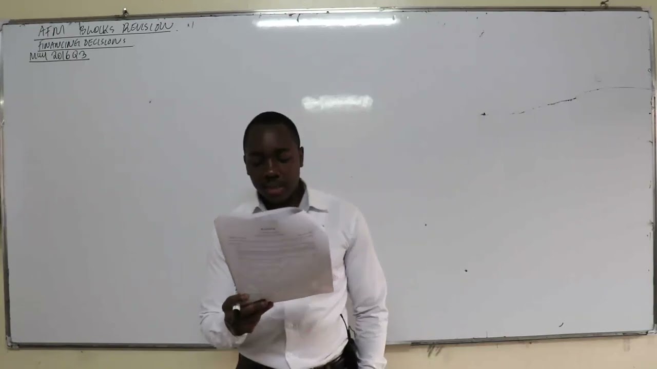 FINANCING DECISION/COST OF CAPITAL 0722724711