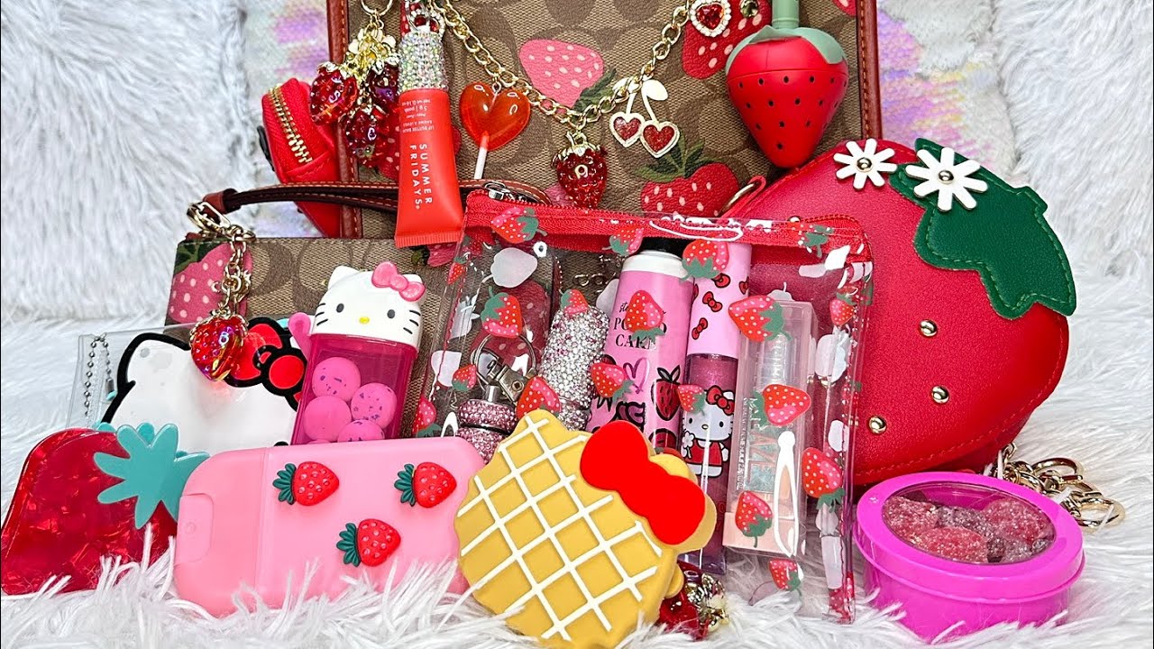 Pack my bag with me!🍓Purse sounds