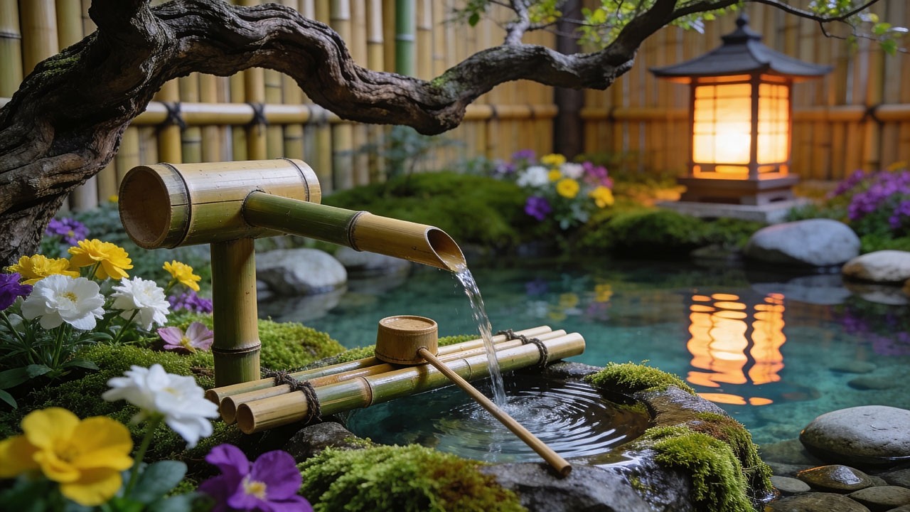 Bamboo Water Sound for Deep Sleep 💤 Relaxing Music for Mind Healing