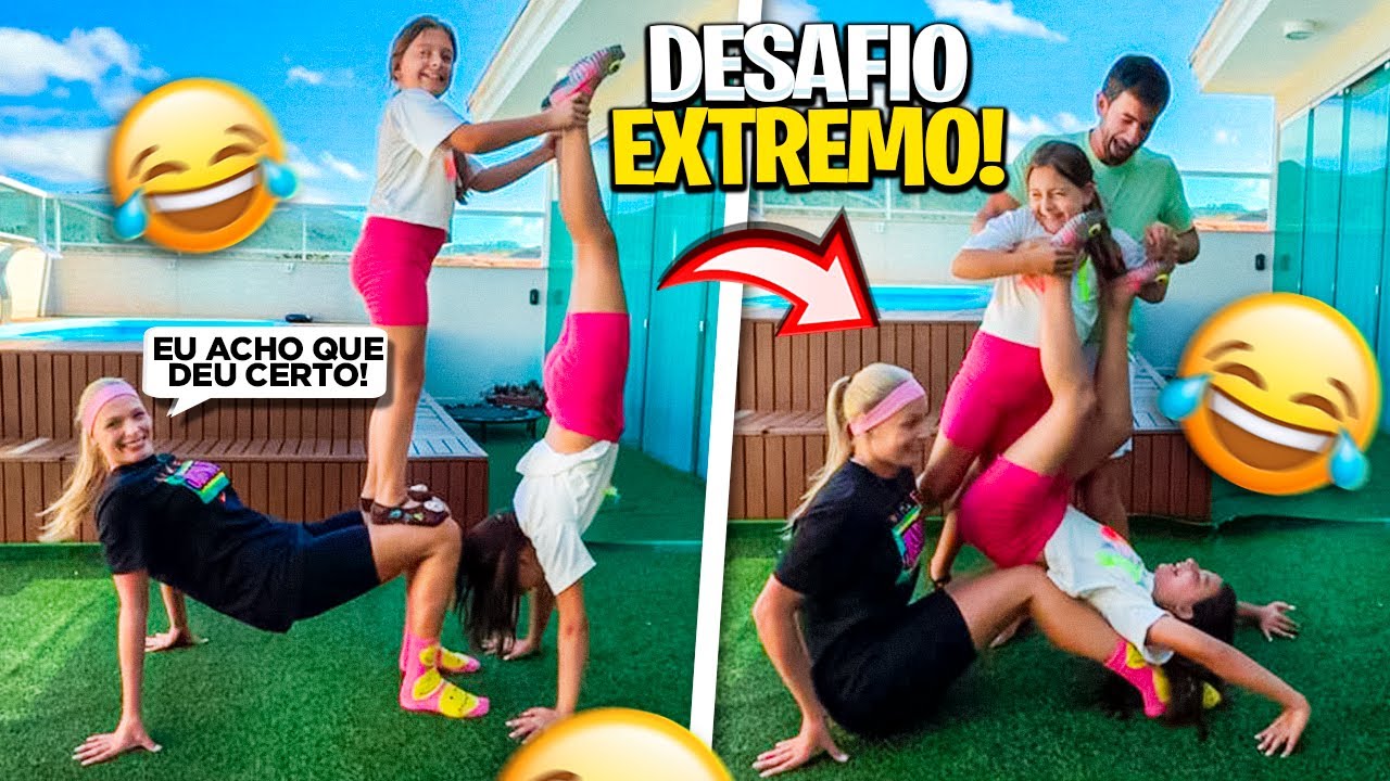 DESAFIO DA YOGA EXTREMO COM 3 PESSOAS! Deu ruim, ela se machucou