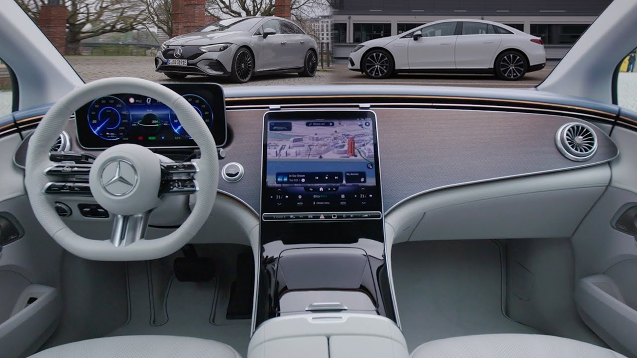All New 2022 Mercedes EQE 350 AMG - White and Gray - Luxury Interior Exterior and Drive
