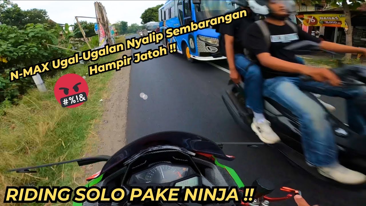 RIDING SOLO NAIK MOTOR KAWASAKI‼️SREMPETAN NMAX TONI RIDER TAKUT JATOH‼️