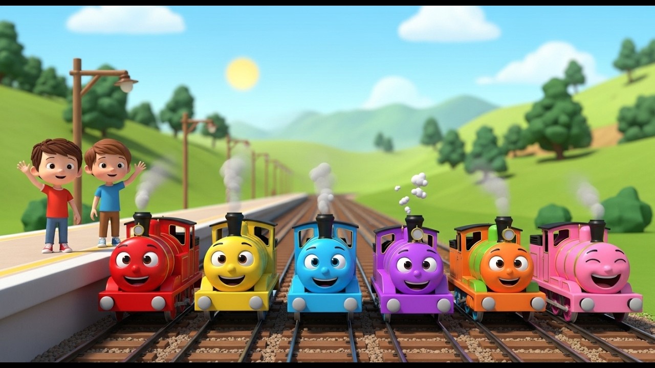 Seven Little Toy Trains Puff Puff Puff | Counting & Transport Song for Kids