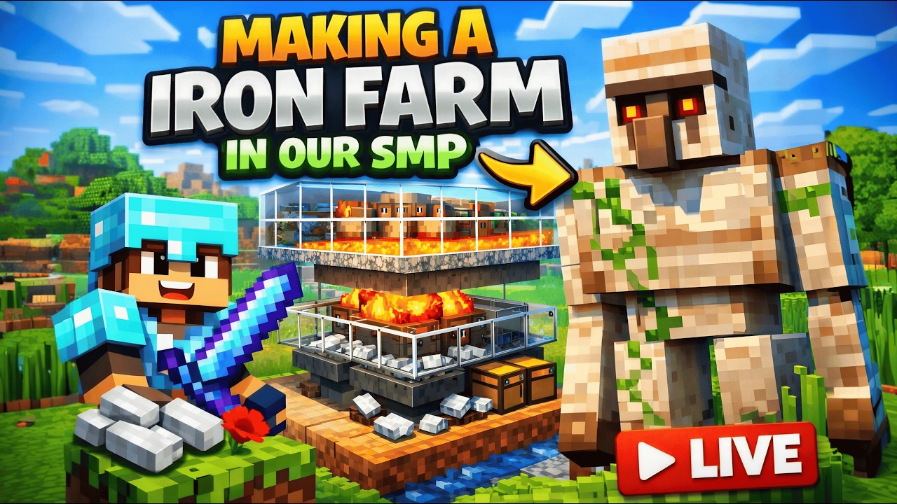 MAKING IRON FARM IN OUR SMP || MINECRAFT JAVA EDITION || Demoted Gamer