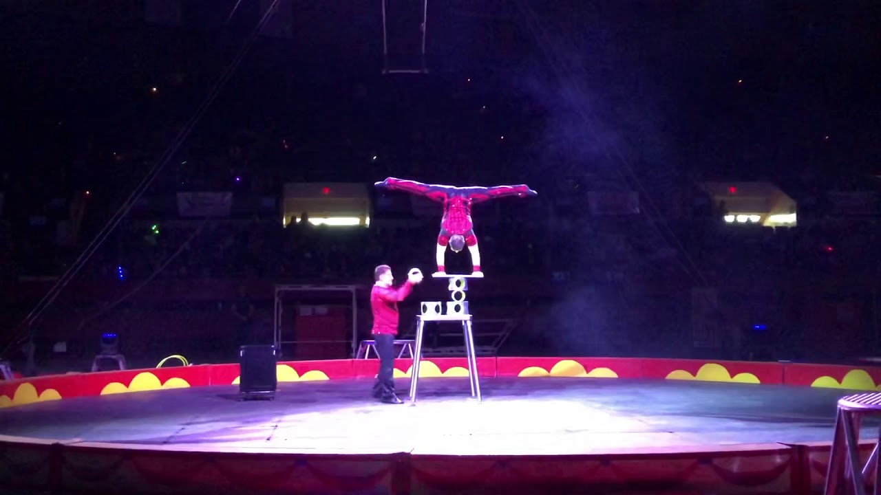Acro-Balance on Rola-Bola George Arestov.Royal Canadian Circus