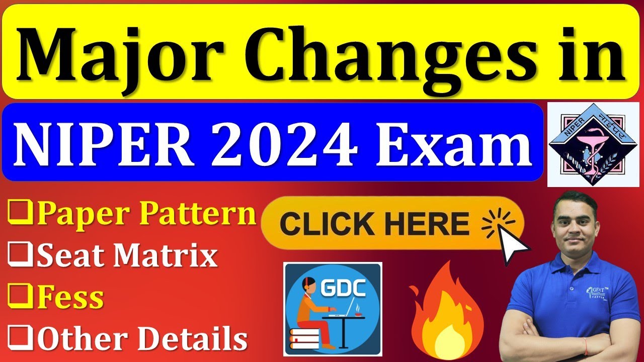 MAJOR CHANGES IN NIPER JEE 2024 EXAM | NIPER JEE 2024 EXAM | NIPER JEE 2024 UPDATE #niper2024 #niper
