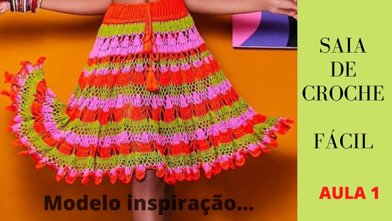 SAIA  DE CROCHE FÁCIL AULA1 #ARACELLYCOSTAMODACROCHE #500SUBS #SAIACOLORIDA #SAIARODADA #SAIAMIDI