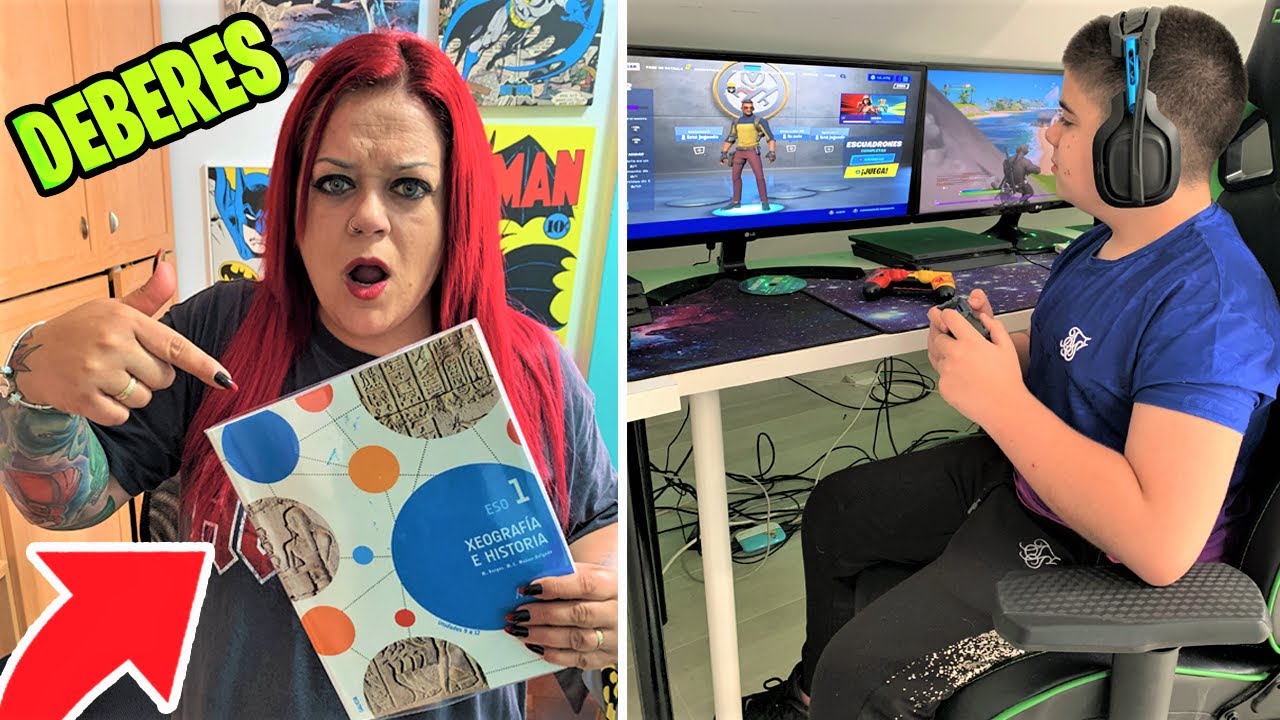 FINJO NO TENER DEBERES PARA JUGAR AL FORTNITE!!! MI MADRE SE ENFADA MUCHO