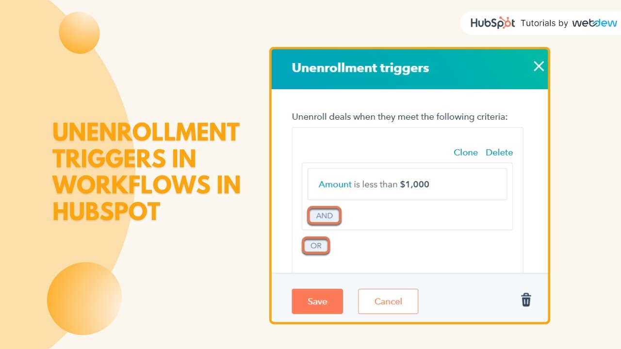 How to set unenrollment triggers in workflows in HubSpot