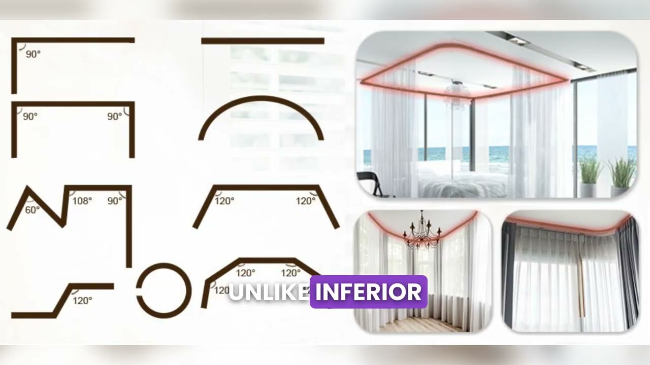 Transform Any Space with the Bendable Ceiling Curtain Track ✨