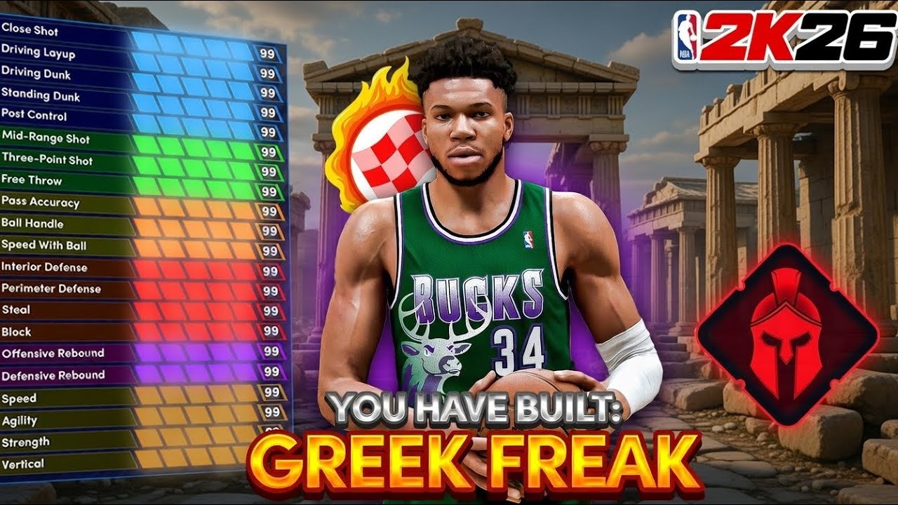 DEMIGOD GIANNIS ANTETOKOUNMPO BUILD WITH NO WEAKNESSES - BEST POWER FORWARD BUILD NBA 2K26
