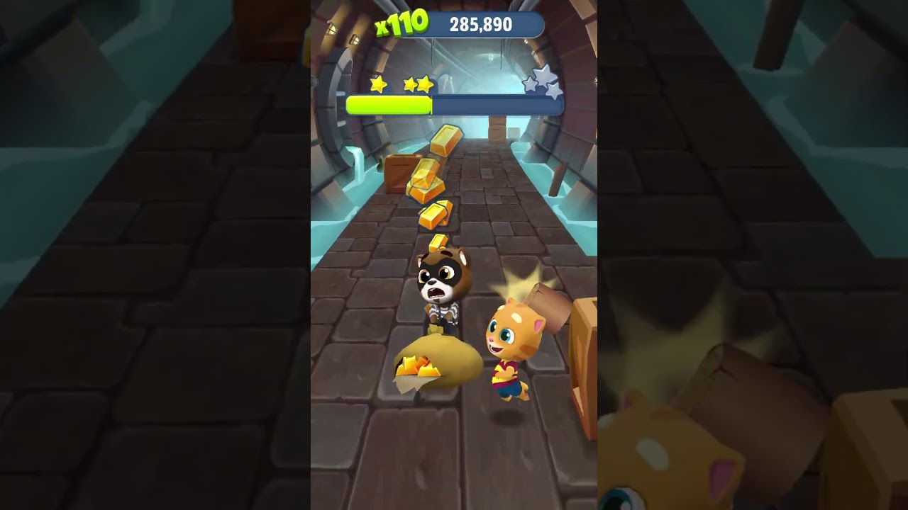 Ginger 🤣 hit a raccoon 💥#shorts #talkingtom #tomgoldrun
